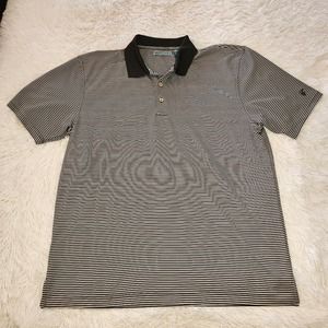 Cubavera Black and Grey Horizontal Striped Polo Style Golf Shirt Size XL